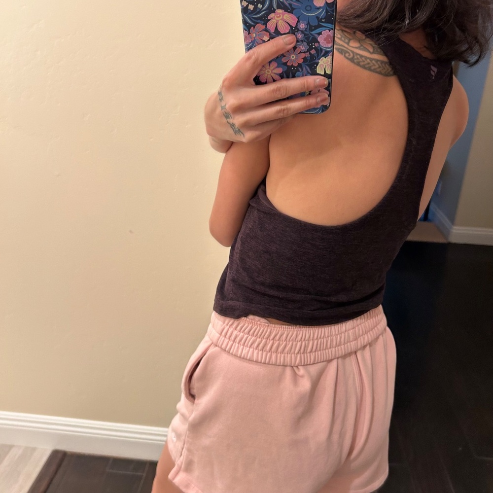 Fabletics Built In Bra Athletic Tank Top Large Racerback Lined Workout - Picture 3 of 8